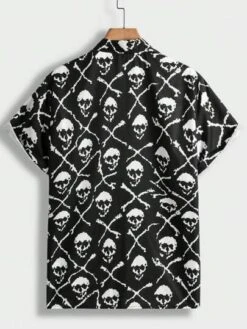 SHEIN Men Allover Skull Print Shirt Without Tee