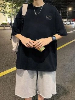 Men Shark And Letter Graphic Drop Shoulder Tee -Man Style Shop 169200822109b44c23859f4e88b6b5289bdf3b15a0 thumbnail 405x552