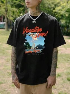 Men Letter & Sailboat Print Tee -Man Style Shop 1692008433e66a236585e872ba86f74dab35f8ea45 thumbnail 405x552