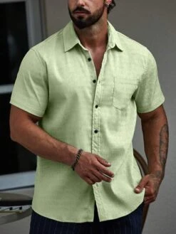 Men Solid Button Up Pocket Patched Shirt -Man Style Shop 1692009146839b84363a47a60f1c6d15f1982c00f0 thumbnail 405x552
