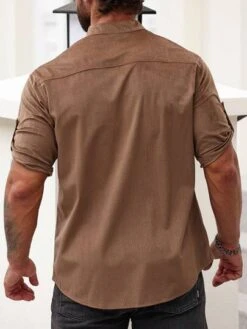 Men Solid Button Up Shirt