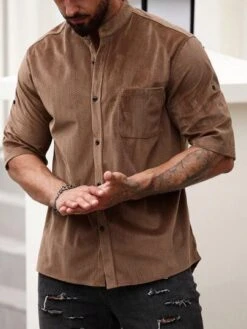 Men Solid Button Up Shirt -Man Style Shop 1692009372fb275ac52608f0531e2844f79597f09a thumbnail 405x552