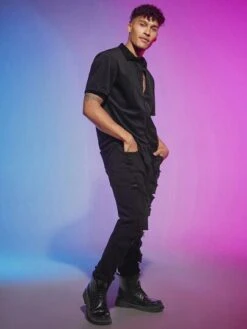 SHEIN Manfinity Fever City Men Solid Button Up Shirt -Man Style Shop 1692014487b5ebf026347c921779483c3d4dd143a7 thumbnail 405x552