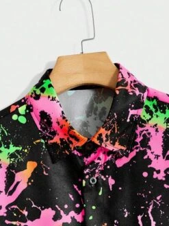 Manfinity EMRG Men Reflective Splash Ink Print Shirt -Man Style Shop 169217274003e882f3651677b4d68a2692703d9e8d thumbnail 405x552